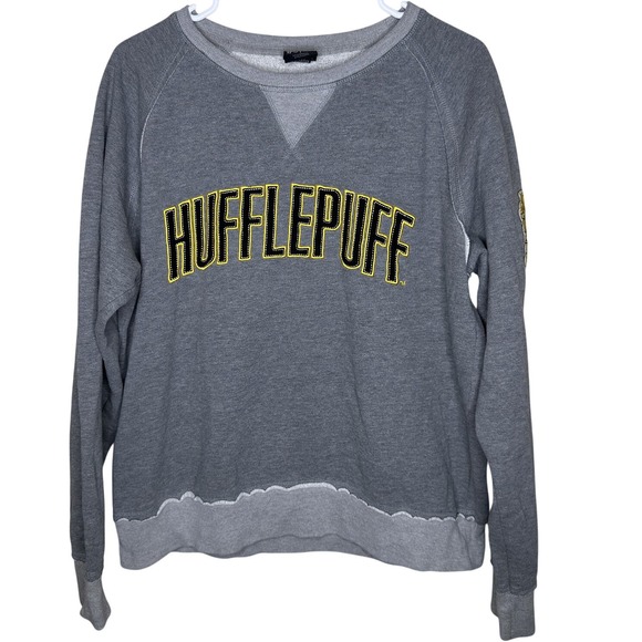 Universal Studios Tops - Universal Studios Harry Potter Hufflepuff Sweatshirt Grey Raglan Large L